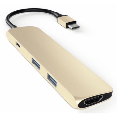 Satechi Type-C USB Passthrough HDMI Hub für Macbook 12 - Gold