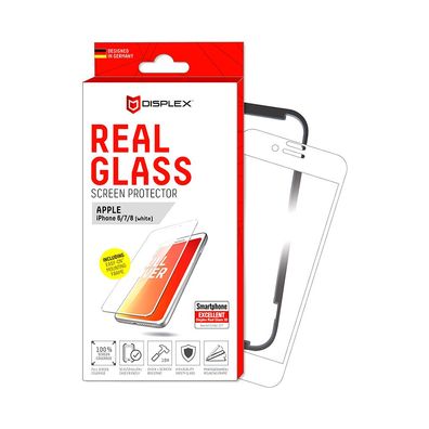 Displex Real Glass 3D 0,33mm + Rahmen für Apple iPhone 6, 7, 8, SE (2020) - Display