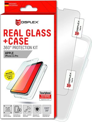 Displex Real Glass Echtglas Dipslayschutz und Hülle für Apple iPhone 11 Pro