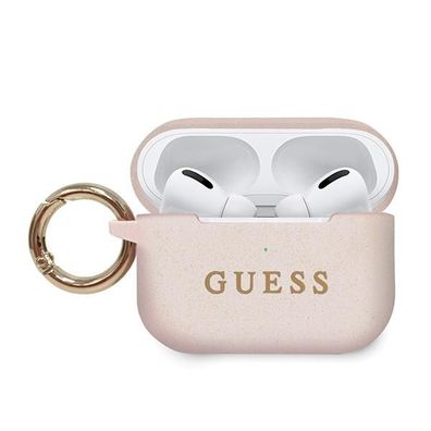 Guess Silicon Cover Ring Schutz Hülle für Apple Airpods Pro - Pink