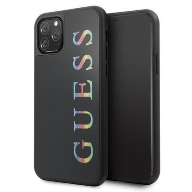 Guess Glitter Multicolor Case Schutz Hülle für Apple iPhone 11 Pro - Schwarz