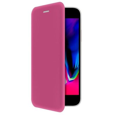 4-OK Book Shell Schutz Etui mit Magnetverschluss für Apple iPhone 7 / 8 Plus - Pink
