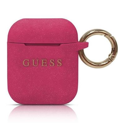 Guess Silicon Cover Ring für Apple Airpods - Magenta