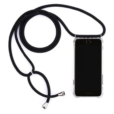 Cyoo Necklace Case + Handykette für Huawei Mate 20 - Schwarz - Silikon Hülle - Band