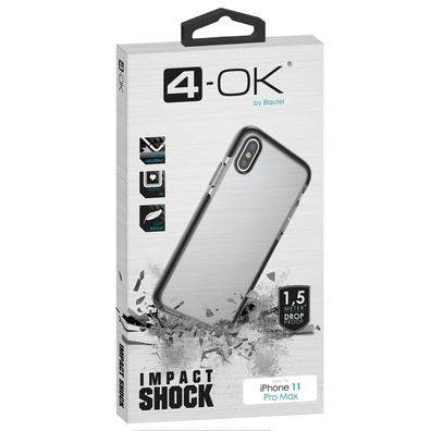 4-OK Impact Shock Hülle für Apple iPhone 11 Pro Max - Transparent (schwarze Ecken)