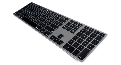 Matias Aluminium Wireless Tastatur mit Hintergrundbeleuchtung deutsch für Mac OS -
