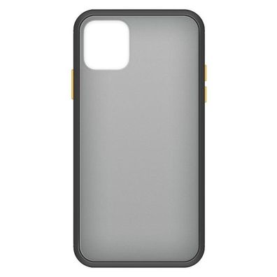 4-OK Matte Cover für Apple iPhone 11 - Transluzent / Bumper Schwarz