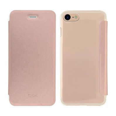 4-OK Krystal Book Case für Apple iPhone 7 / 8 / SE (2020) - Rose Gold