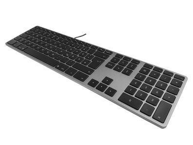 Matias Aluminium Erweiterte USB Tastatur DE für Mac OS - Space Grey