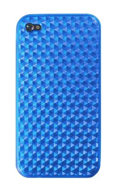 4-OK Cover iPhone Hülle Blau - für Apple iPhone 4 und 4S