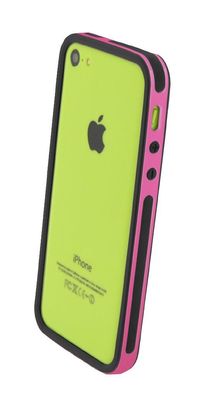 4-OK Bumper für iPhone 5C in Pink-Schwarz