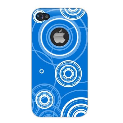4-OK Protective Back Housing Cover Blue Waves für Apple iPhone 4 und 4S