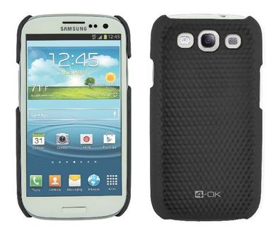 4-OK Cover für Samsung Galaxy S3 i9300 in Carbon Schwarz