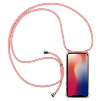 Cyoo Necklace Case + Handykette für Apple iPhone Xr - Pink - Silikon Hülle - Band -