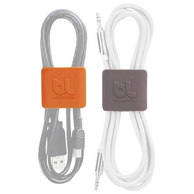 Bluelounge CableClip Kabelklemmen Medium - Dark Grey und Orange (2er Set)