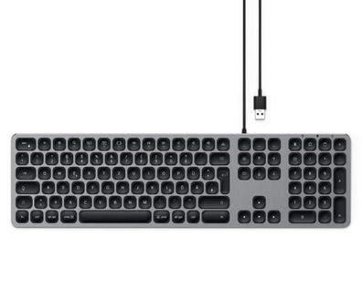 Satechi Aluminum Wired Keyboard Full Deutsch - Space Gray (Grau)