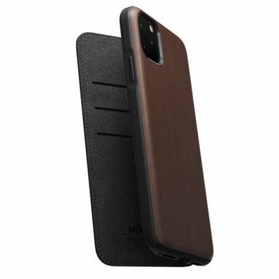 Nomad Folio Leather Rugged Etui für Apple iPhone 11 Pro Max - Rustic Brown (Braun)