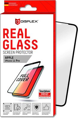 Displex Real Glass 3D Echtglas Displayschutz für Apple iPhone 11 Pro - Schwarzer Ra