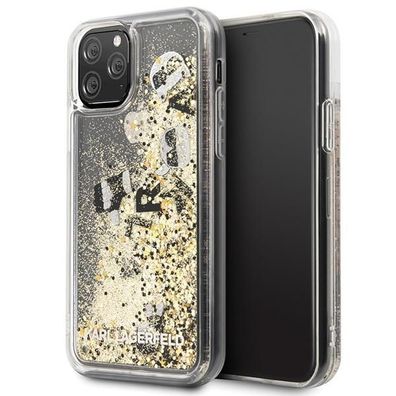 Karl Lagerfeld Glitter Floatting Schutz Hülle für Apple iPhone 11 Pro - Transparent