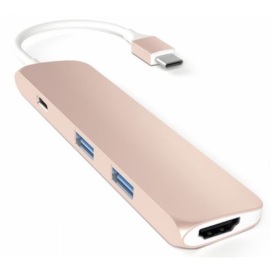 Satechi Type-C USB Passthrough HDMI Hub für MacBook 12 - Rose gold