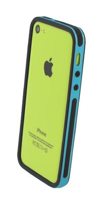 4-OK Bumper für iPhone 5C in Sky Blue-Schwarz
