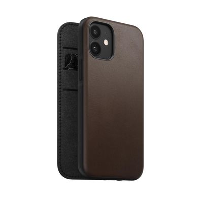 Nomad Rugged Folio Case für Apple iPhone 12 Mini - Rustic Brown leather (Braun)
