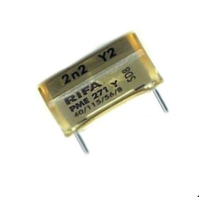Entstörkondensator Kondensator 2200pF 2.2nF, 300Volt, RM 10mm, RIFA, 3St.