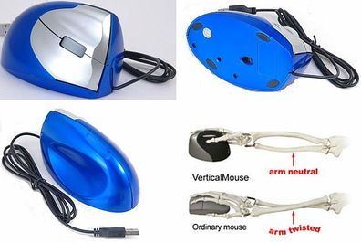 Optische 3 Tasten USB 2.0 Maus Ergonomisch Vertical Mouse rechts Hande. NEU & in OVP