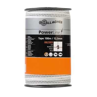 Gallagher PowerLine Breitband 12,5mm 100m weiß