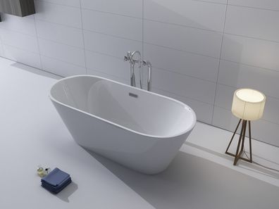 Luxus freistehende Badewanne Lugano 170x80 + Acrylwanne inkl. Ablauf und Überlauf