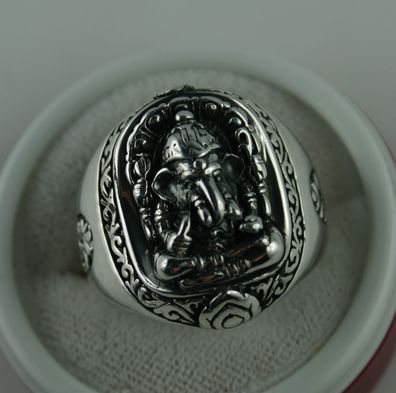 Sterling Silber Ring Ganesha Größe 58 Buddhismus Elefantengott