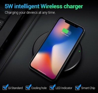 QI Wireless Charger Schnellladegerät QI Induktiv Schnell iPhone Samsung 5W