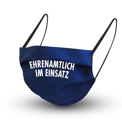 Baumwollmaske in Dunkelblau mit zertifizierten Innenvlies - Ehrenamtlich im Einsatz -