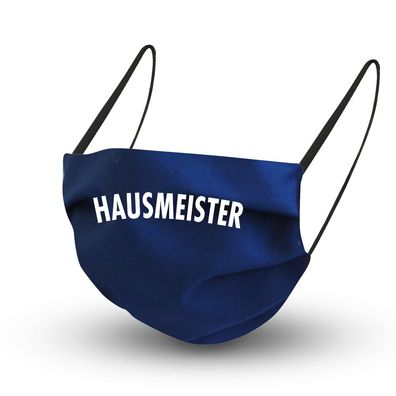 Baumwollmaske in Dunkelblau mit zertifizierten Innenvlies - Hausmeister - 15871 + Gra