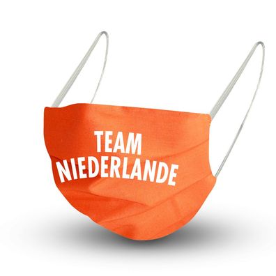 Baumwollmaske in ORANGE mit zertifiziertem Innenvlies - TEAM Niederlande - 15781 + Gr