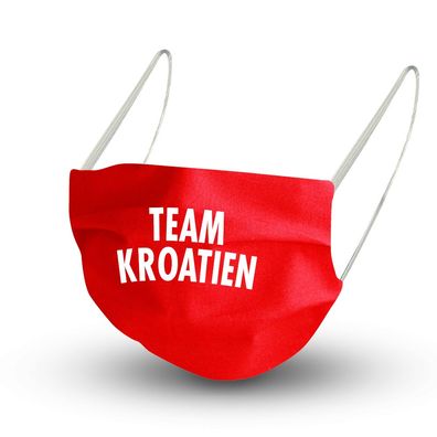 Baumwollmaske in ROT mit zertifiziertem Innenvlies - TEAM Kroatien - 15784 + Gratiszu