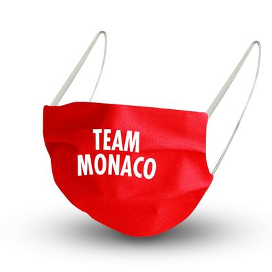 Baumwollmaske in ROT mit zertifiziertem Innenvlies - TEAM MONACO - 15794 + Gratiszuga