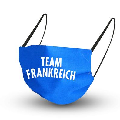 Baumwollmaske in Royalblau mit zertifiziertem Innenvlies - TEAM Frankreich - 15787