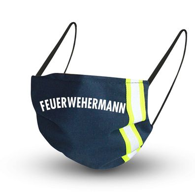 Baumwollmaske mit zertifizierten Innenvlies - Feuerwehrmann - 15830 + Gratiszugabe