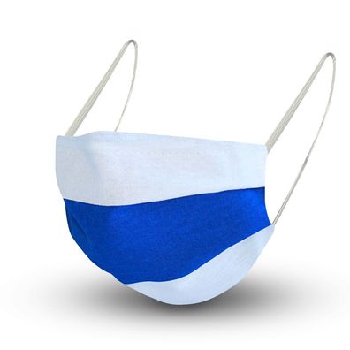 Design Maske aus Baumwolle mit zertifiziertem Innenvlies - Blau-Weiß - 15454 + Grati
