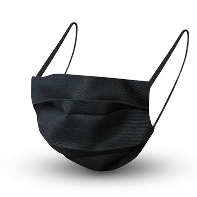 Design Maske aus Baumwolle mit zertifiziertem Innenvlies - Schwarz - 15430 + Gratiszu