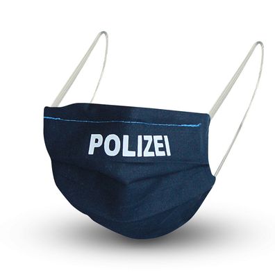 Design Maske in Dunkelblau mit zertifizierten Innenvlies - Polizei - 15808 + Gratiszu