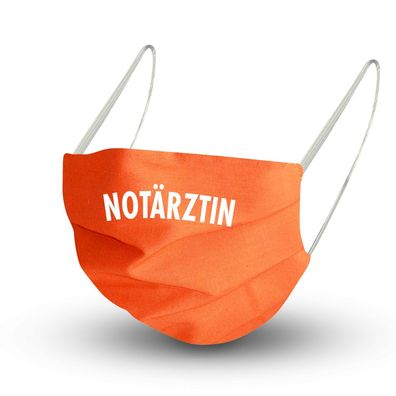 Design Maske in ORANGE mit zertifizierten Innenvlies - Notärztin - 15884 + Gratiszug