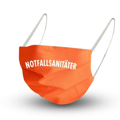 Design Maske in ORANGE mit zertifizierten Innenvlies - Notfallsanitäter - 15817 + Gr