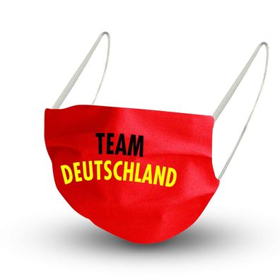Design Maske in ROT aus Baumwolle mit zertifiziertem Innenvlies - TEAM Deutschland -