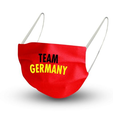 Design Maske in ROT aus Baumwolle mit zertifiziertem Innenvlies - TEAM Germany - 1579