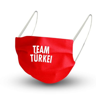 Design Maske in ROT aus Baumwolle mit zertifiziertem Innenvlies - TEAM TÜRKEI - 1578