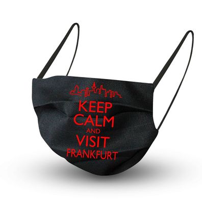 Design Maske in Schwarz aus Baumwolle mit zertifiziertem Innenvlies - Keep Calm and V