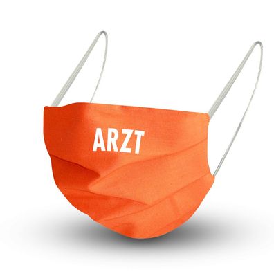 Textil Design Maske mit zertifizierten Innenvlies - ARZT - 15870 ORANGE + Gratiszugab