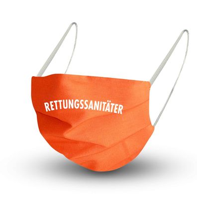 Textil Design Maske in ORANGE mit zertifizierten Innenvlies - Rettungssanitäter - 15